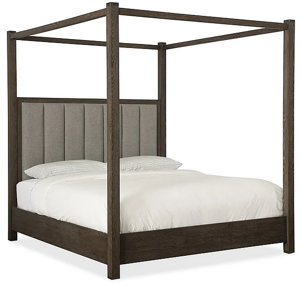 Hooker Furniture Miramar Aventura Jackson King Poster Bed with Tall Posts & Canopy in Dark Wood 6202-90666-TALL