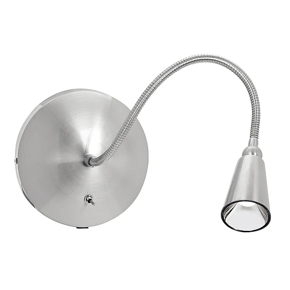 Access Lighting Bunk Gooseneck LED Wall Reading Light in Brushed Steel 62089LED-BS