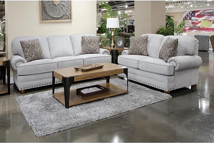 Jackson Singletary 2pc Living Room Set in Nickel
