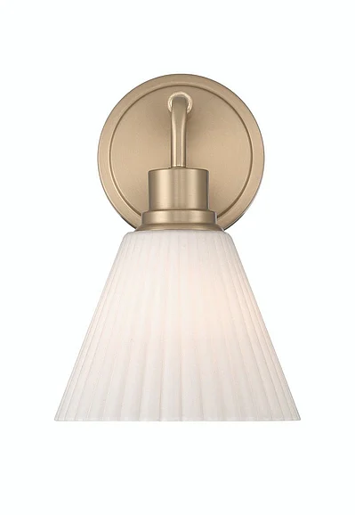 Craftmade Pleated II 1 Light Wall Sconce in Premium Bronze (Cased White Glass) 62301-CPZ