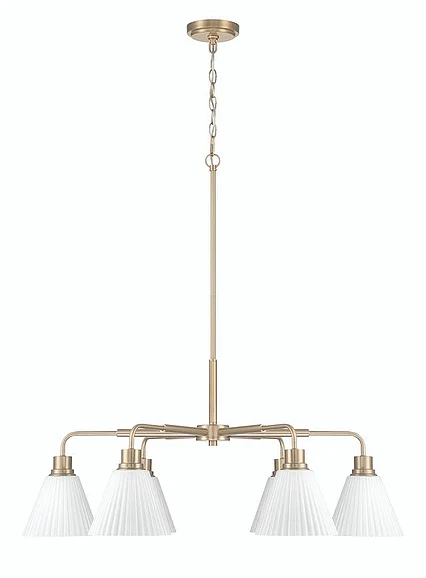 Craftmade Pleated II 6 Light Chandelier in Premium Bronze (Cased White Glass) 62326-CPZ