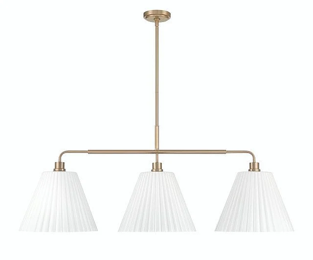 Craftmade Pleated II 3 Light Island in Premium Bronze (Cased White Glass) 62373-CPZ