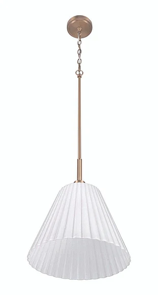 Craftmade Pleated II 1 Light 17.5" Pendant in Premium Bronze (Cased White Glass) 62392-CPZ