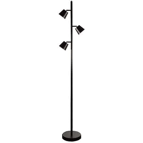 Dainolite 3LT Floor Lamp, BK 625LEDF-BK