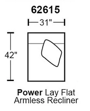 Catnapper McPherson Power Lay Flat Armless Recliner in Buff 62615