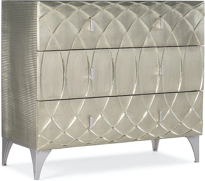 Hooker Furniture Melange Mathilda Three Drawer Chest in Silver 628-85644-92