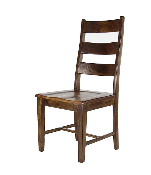 UMA Brown Mango Wood Slatted Ladder Back Dining Chair, | 62945