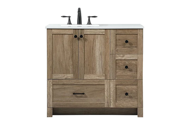 Elegant 36 In. Single Bathroom Vanity in Natural Oak VF2836NT