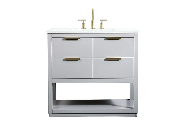 Elegant 36 In. Single Bathroom Vanity in Grey VF19236GR CLOSEOUT