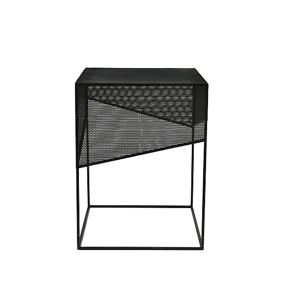 Moti Furniture Pierce Iron Side Table in Black