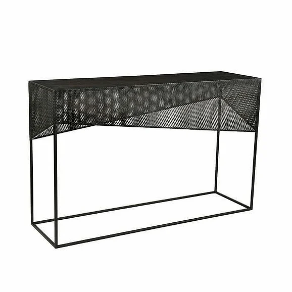 Moti Furniture Pierce Iron Console Table in Black 63005002
