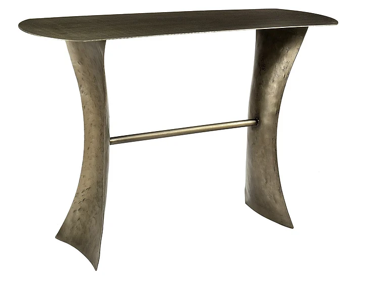 Moti Furniture Milo Iron Console Table in Gold
