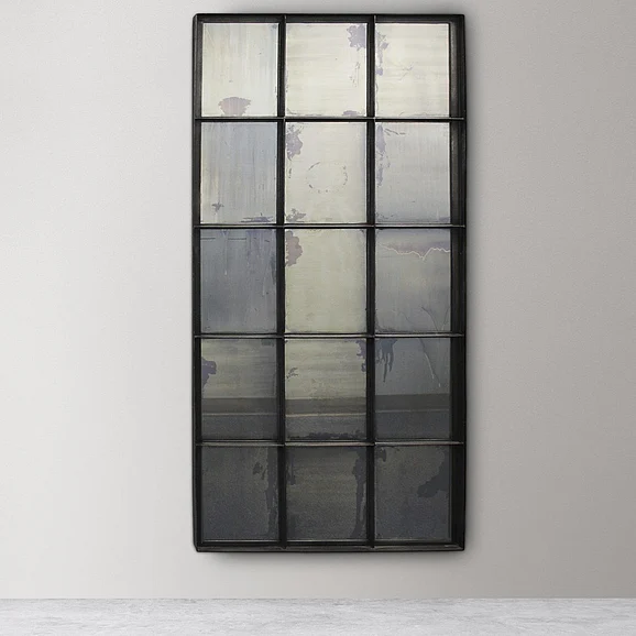 Moti Furniture Sheridan Antique Mirror in Black 63007002