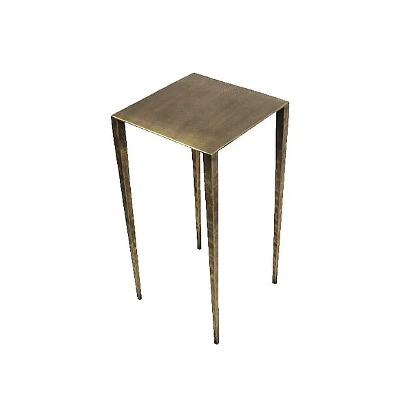 Moti Furniture Sheridan Noah Iron Side Table in Antique Brass 63007012