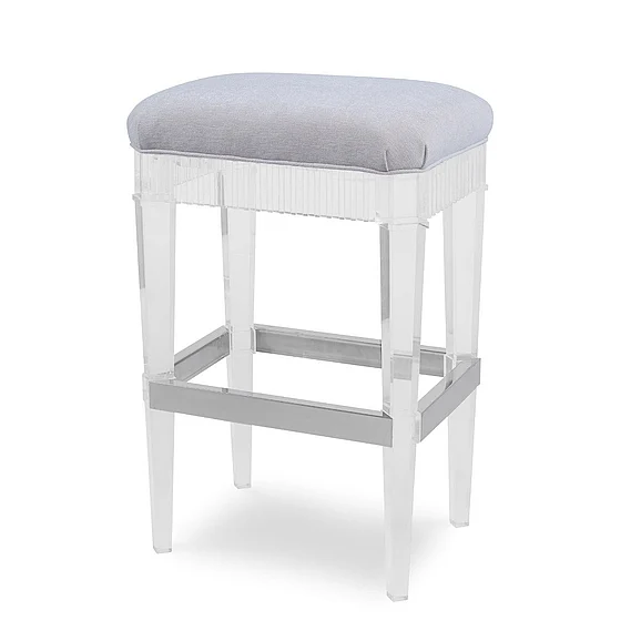Ambella Home Fluted Barstool in Grey/Clear 63014-510-001 (Set of 2)