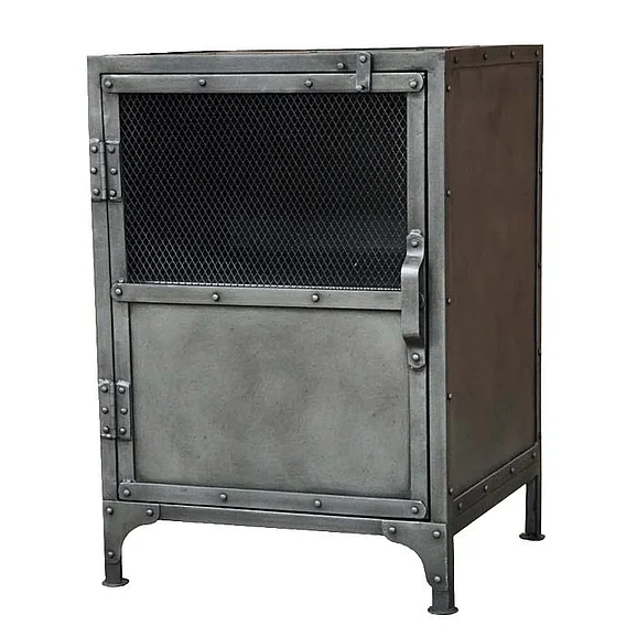 Moti Furniture Sheridan Metal Side Cabinet in Silver 63014001