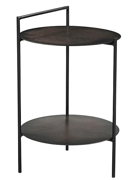 Moti Furniture Benji Iron Side Table in Copper Patina 63104006
