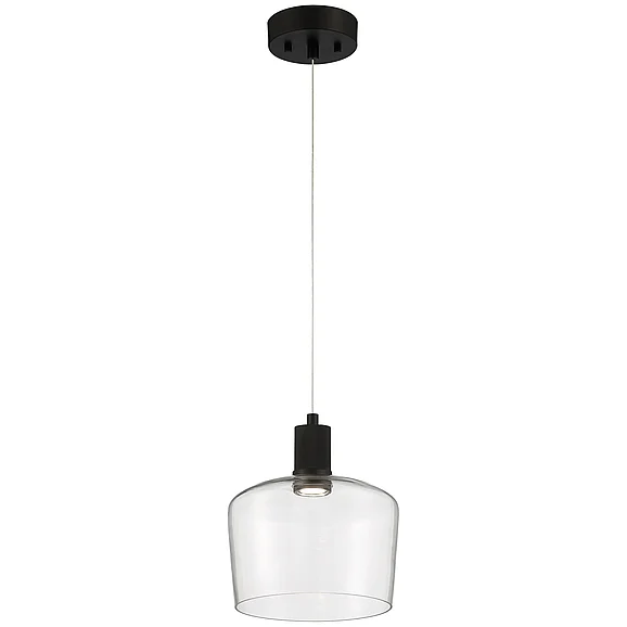 Access Lighting Port Nine Chardonnay Chardonnay LED Pendant in Matte Black/Clear 63141LEDD-MBL/CLR