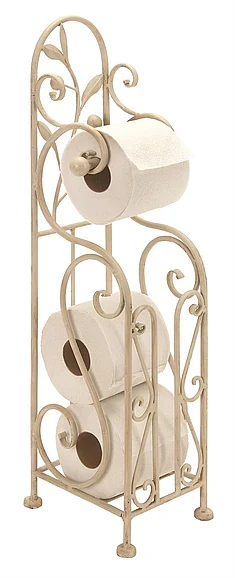 UMA Cream Metal Scroll 3 Roll Toilet Paper Holder, 8" x 6" x 24" | 63148