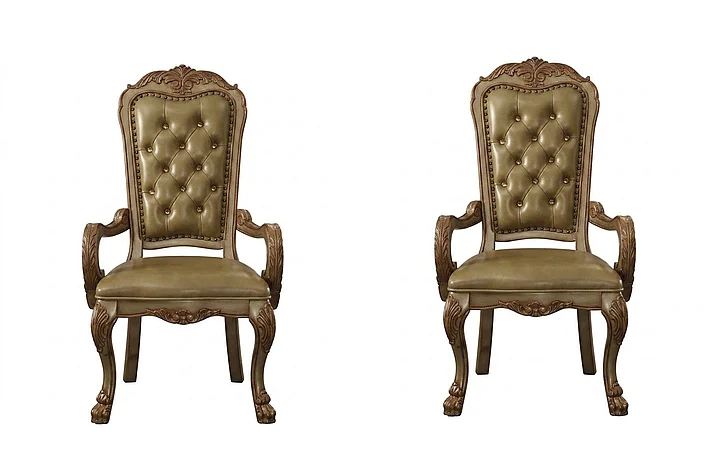Acme Dresden Arm Chair in Gold Patina (Set of 2) 63154