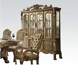Acme Dresden Buffet w/ Hutch in Gold Patina 63155