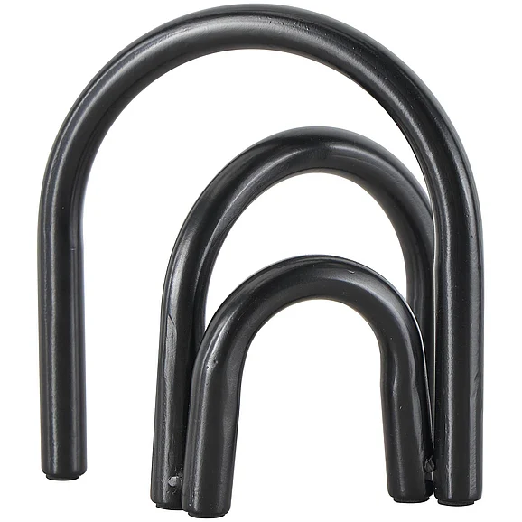 UMA Black Metal Geometric Overlapping Arch Decorative Sculpture, 7" x 4" x 8" | 63217 CLOSEOUT