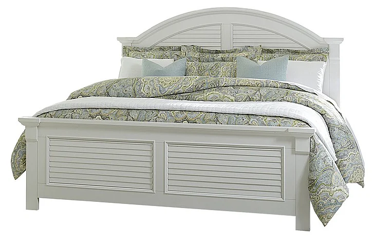 Liberty Furniture Summer House Queen Panel Bed in Oyster White 607-BRQ