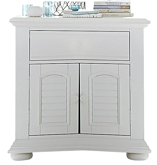 Liberty Furniture Summer House 1 Drawer Nightstand in Oyster White 607-BR61