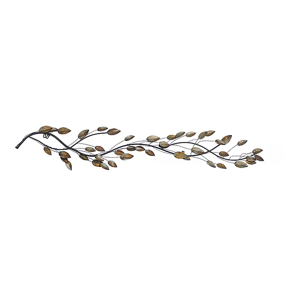 UMA Brown Metal Leaf Home Wall Decor, 11 x 1 x 61 | 63372