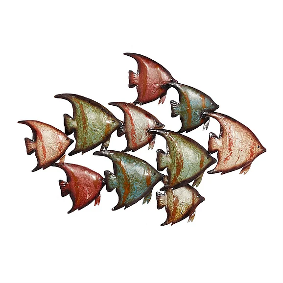 UMA Multi Colored Metal Fish Indoor Outdoor Home Wall Decor, 26" x 18" x 1" | 63533