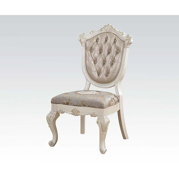 ACME Chantelle Side Chair in Rose Gold Synthetic Leather DN63542