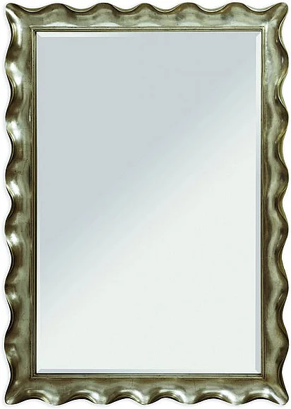 Bassett Mirror Company Hollywood Glam Pie Crust Leaner Mirror in Silver 6357-1445