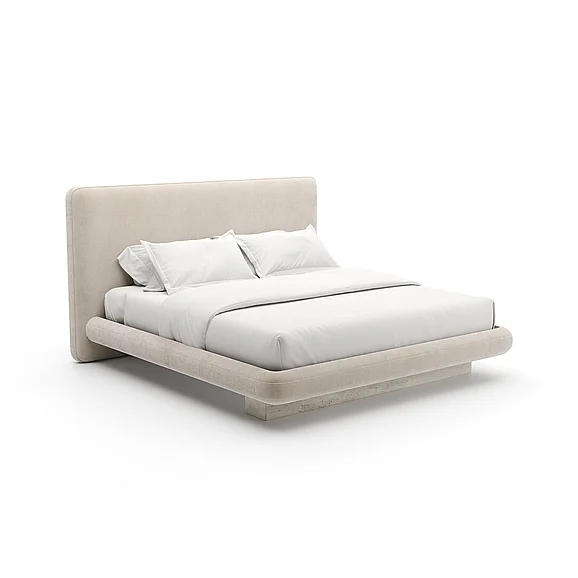 Caracole Overlap Upholstered King Bed Ivory CLA-425V-121