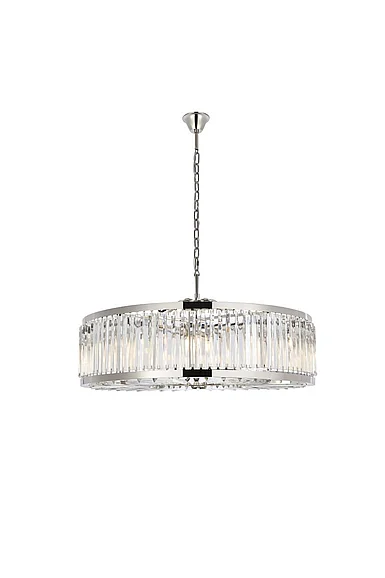 Elegant Chelsea 10 Light Polished Nickel Chandelier Clear Royal Cut Crystal 1203G43PN/RC