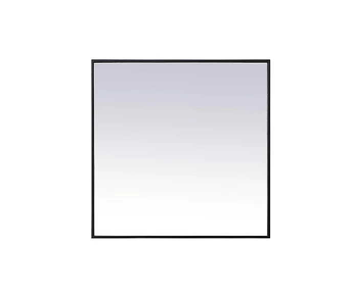 Elegant Metal Frame Square Mirror 30 In. in Black MR43030BK