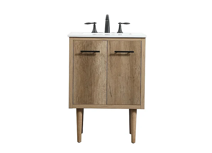 Elegant 24 In. Single Bathroom Vanity in Natural Oak VF48024NT CLOSEOUT