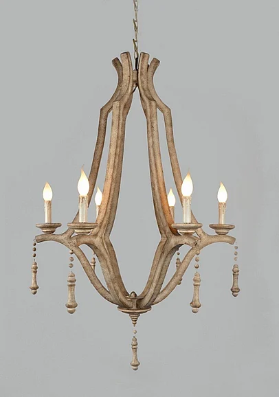 Moti Furniture Carol Iron and Wood Pendant in Brown 64001009