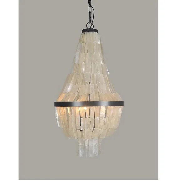 Moti Furniture Josephine Pendant Fixture in Bronze/White 64001026
