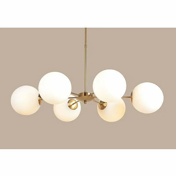 Moti Furniture Lune Pendant Fixture in White/Brass 64001033