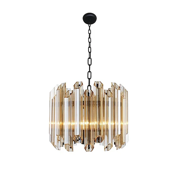 Moti Furniture Harmonie Amber Glass Fixture in Silver 64001038
