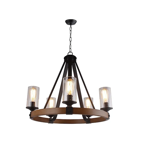 Moti Furniture Harold 5 Light Fixture in Matt Black 64001046