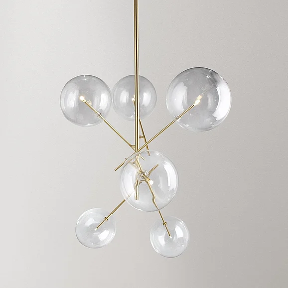 Moti Furniture Hugo 6-Light Pendant in Antique Brass 64001048
