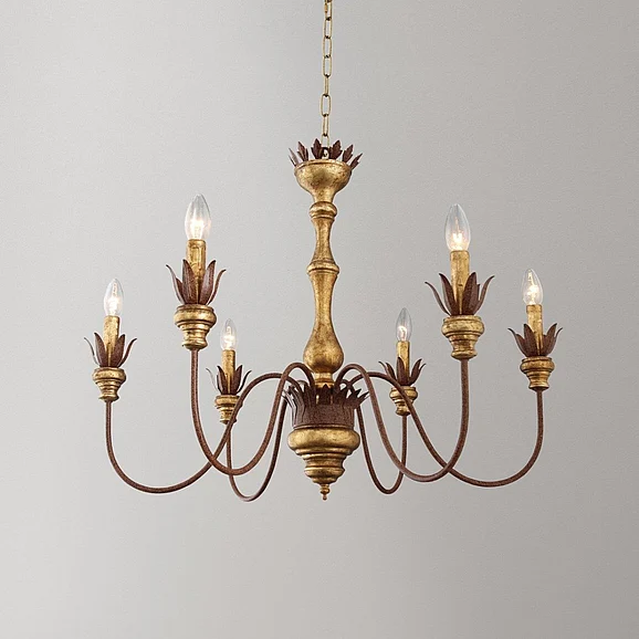 Moti Furniture Flore Pendant in Vintage Gold 64001053