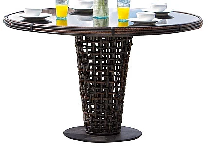 Skyline Design Dynasty Round Dining Table in Black Mushroom 22461B
