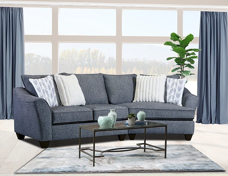 Peak Living 640 2pc Living Room Set in M11400 Navy CUSTOM ITEM