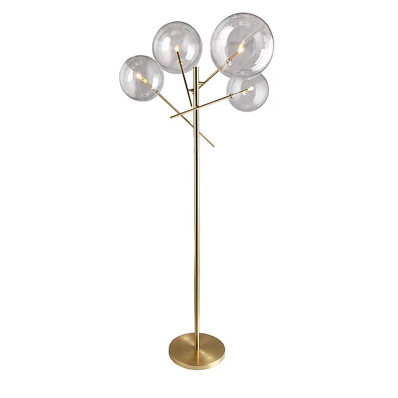 Moti Furniture Hugo Floor Lamp in Antique Brass 64110002