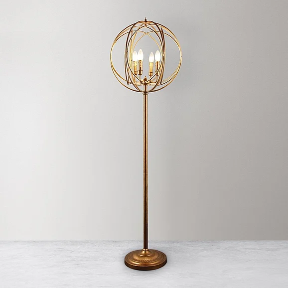 Moti Furniture Spheris Floor Lamp in Antique Gold 64110005