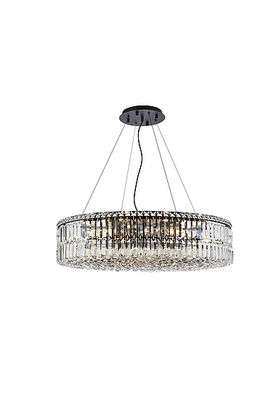 Elegant Maxime 32 In. Black Chandelier V2030D32BK/RC CLOSEOUT