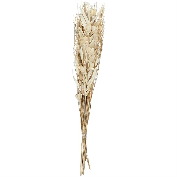 UMA Cream Dried Plant Palm Leaf Handmade Tall Floral Bouquet Home Decor Natural Foliage with Branches, 8" x 4" x 39" | 64226 CLOSEOUT