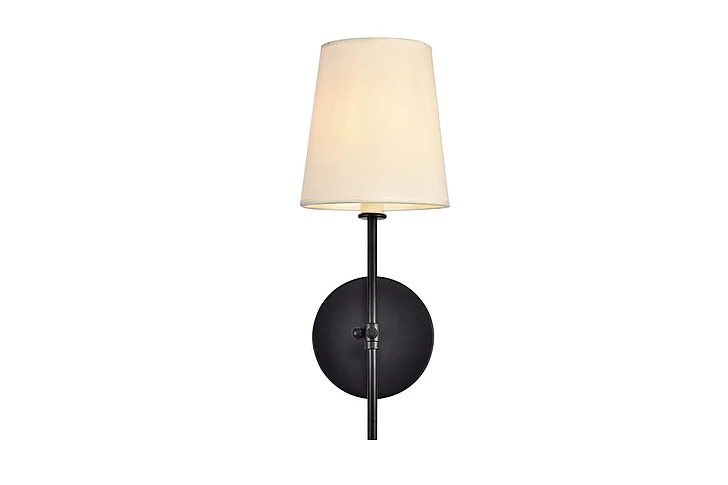 Elegant Mel Collection Wall Sconce D5.5 H15 LT:1 Black Finish LD6004W6BK